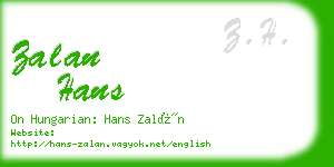 zalan hans business card